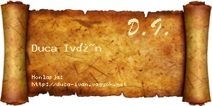 Duca Iván névjegykártya